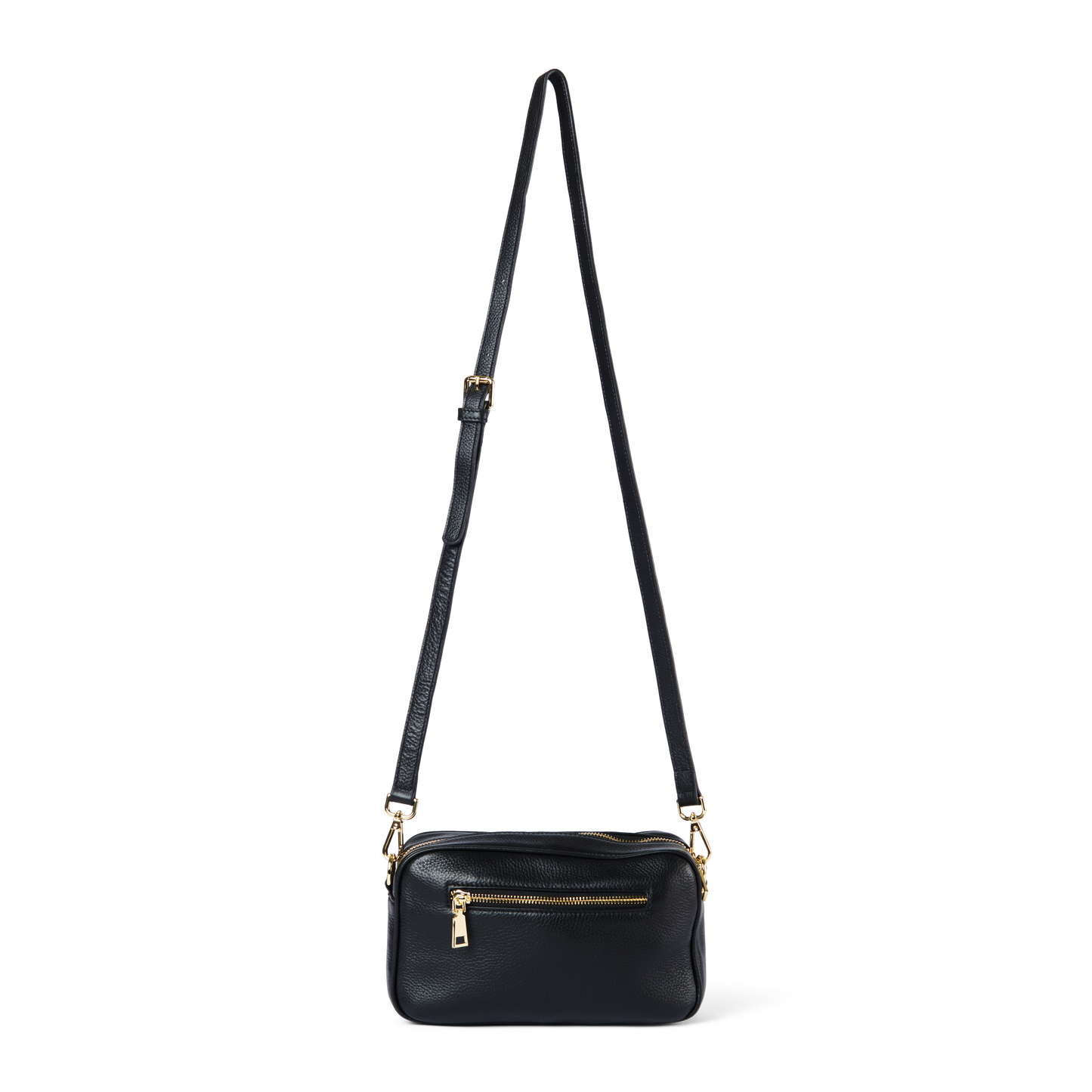 Classic Leather Crossbody Bag Black