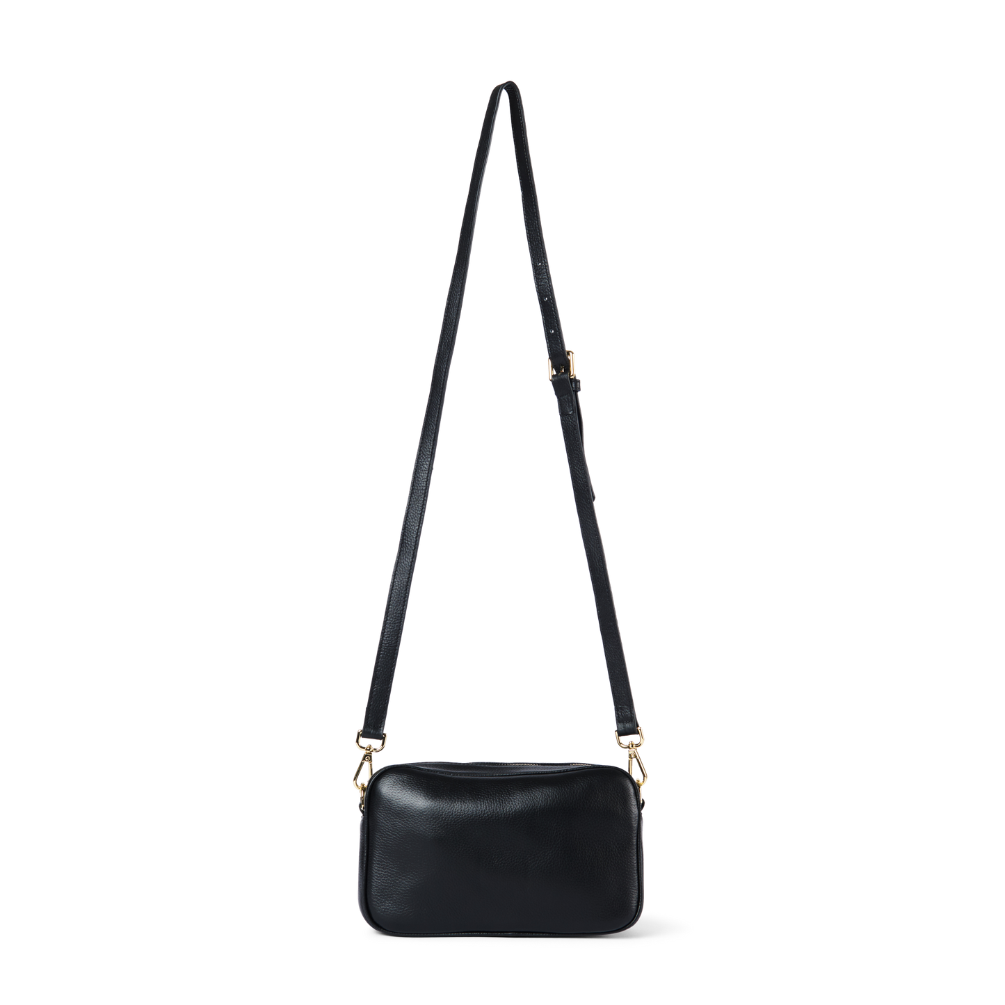 Classic Leather Crossbody Bag Black