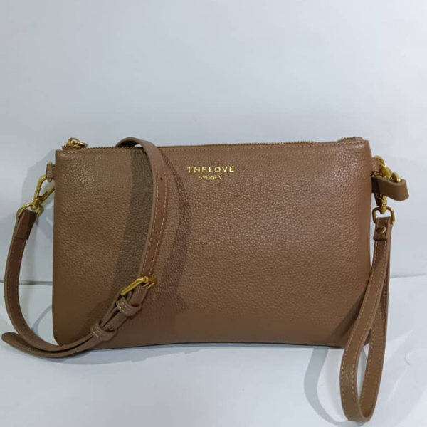 Leather Clutch Bag- Brown