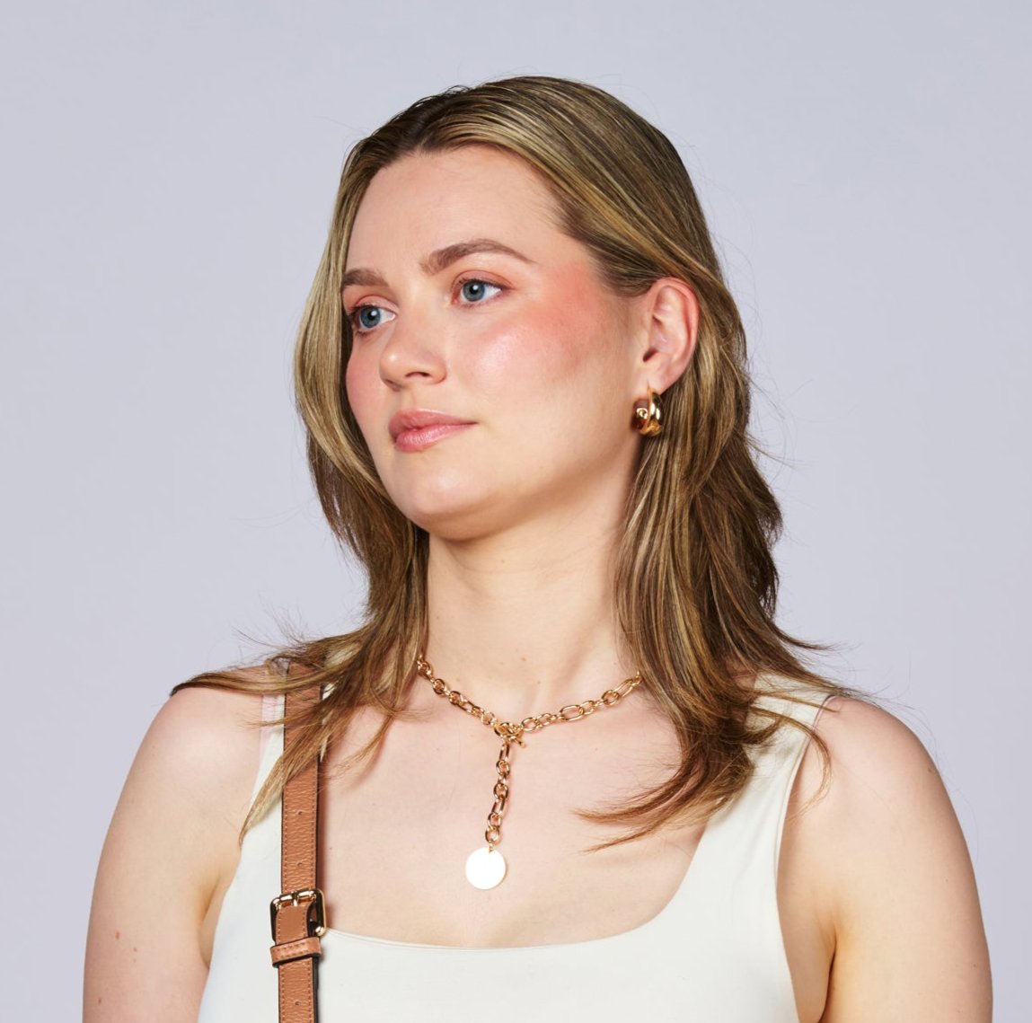 Classic Gold Chunky Necklace and Earrings Set