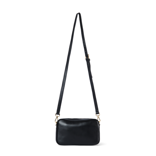 Classic Leather Crossbody Bag Black