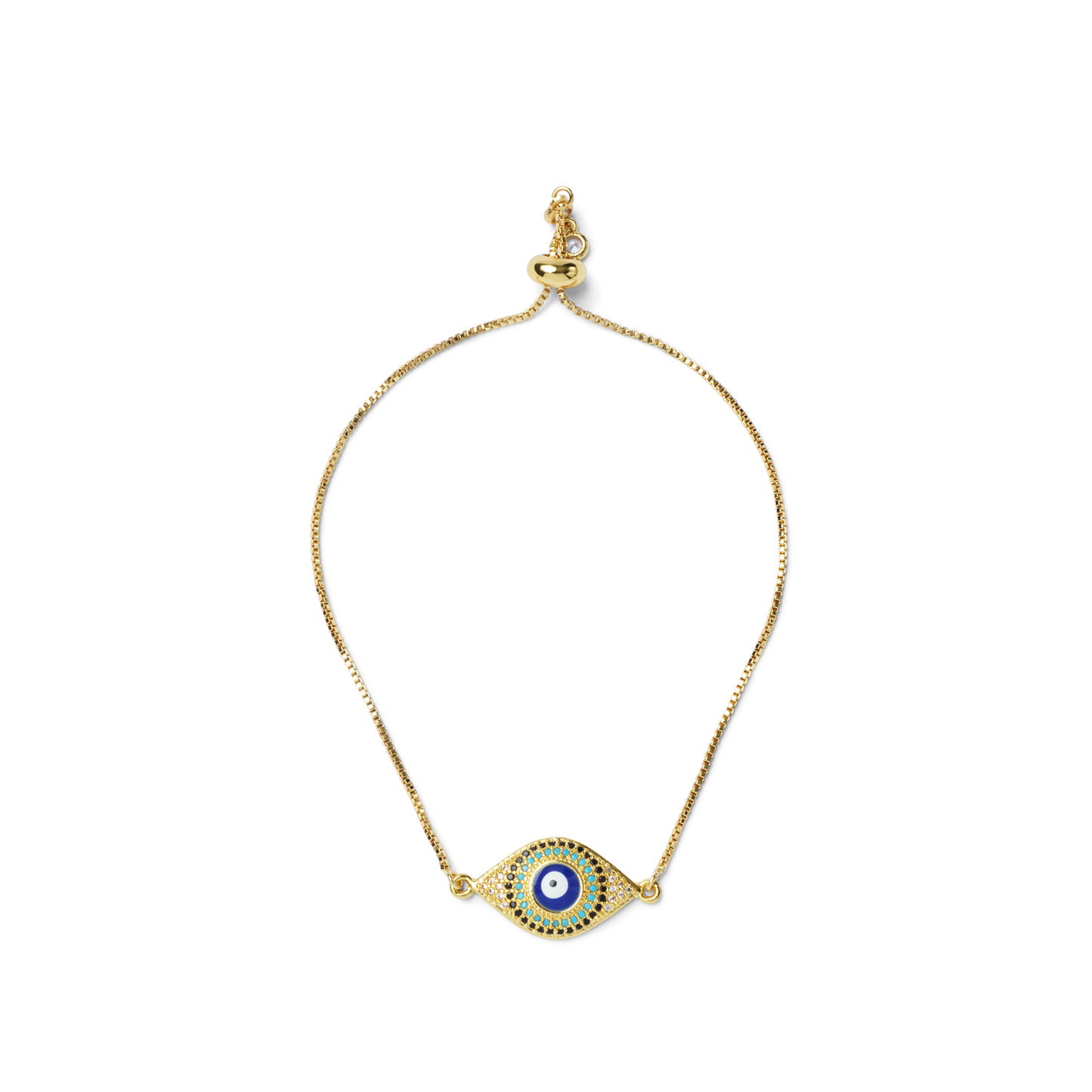 Evil Eye Earrings and Bracelet Set - Gold