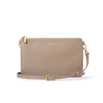 Leather Clutch Bag - Latte