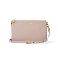Leather Clutch Bag - Nude