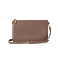 Leather Clutch Bag - Coffee