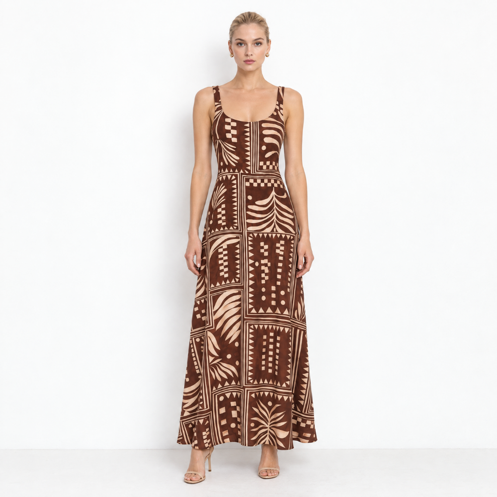 Aztec Choc- Angel Maxi Dress