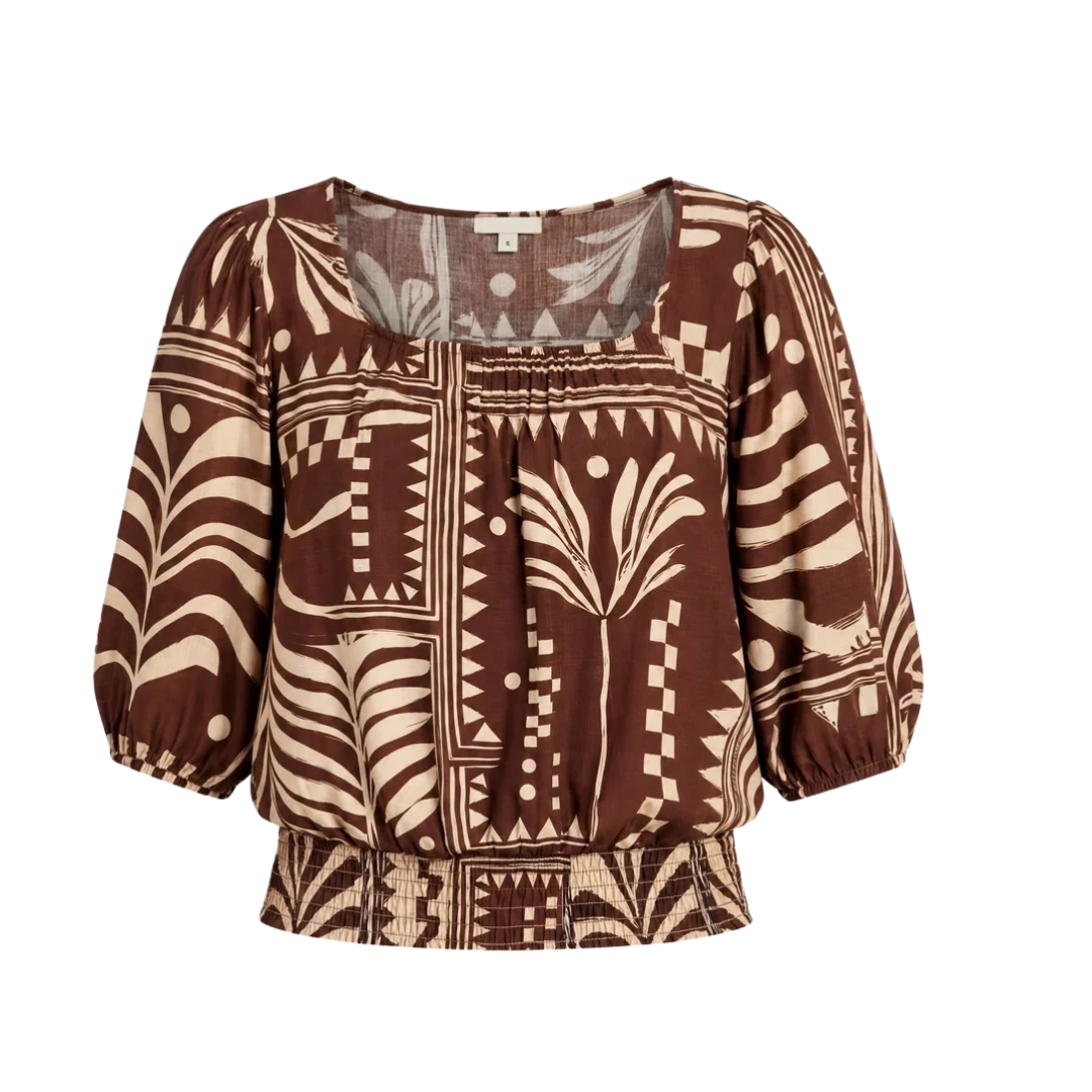 Aztec Choc Boho Top