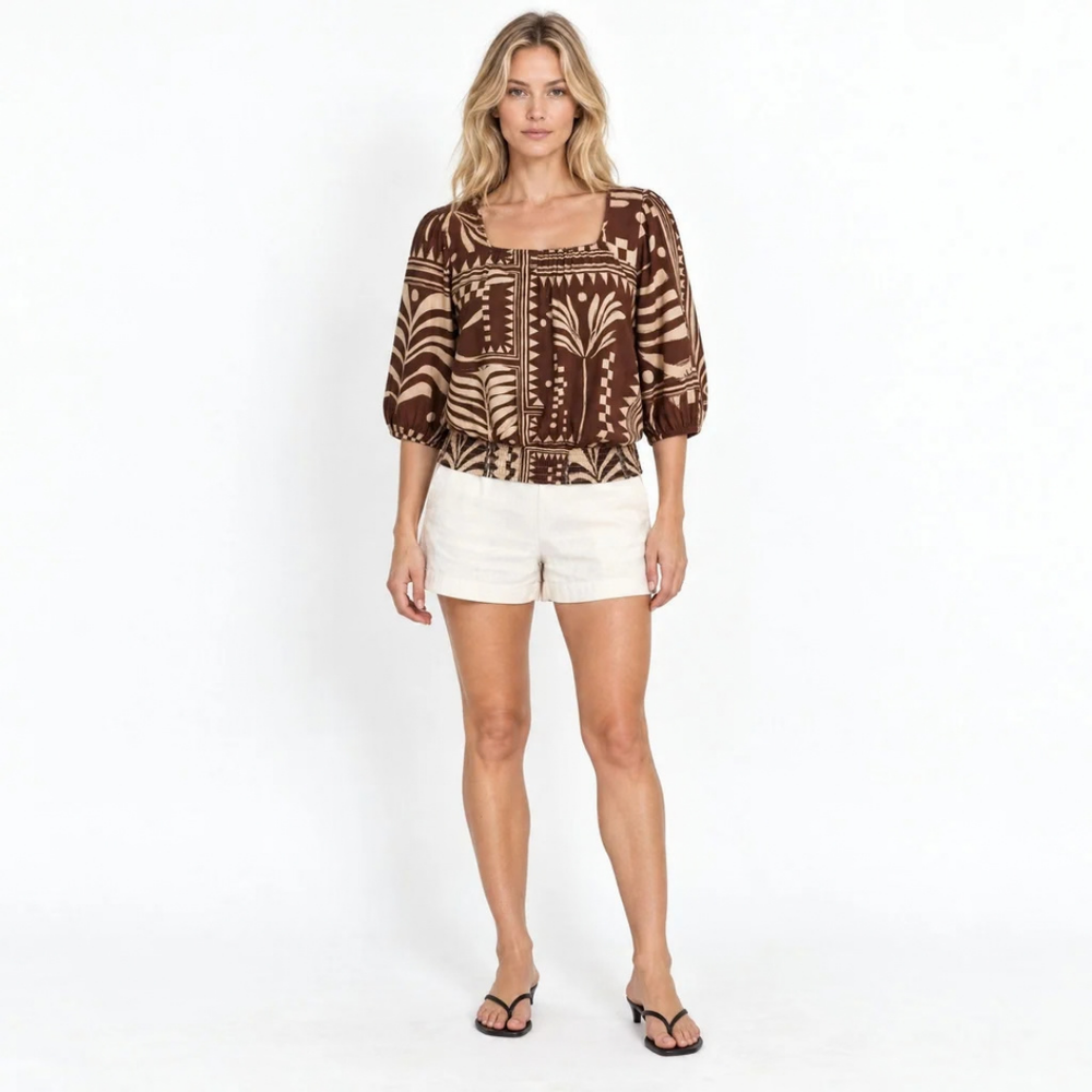 Aztec Choc Boho Top