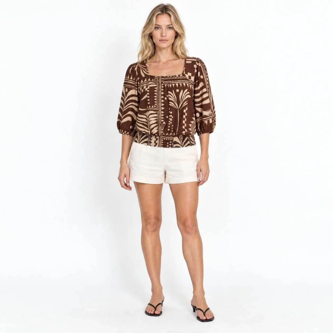 Aztec Choc Boho Top