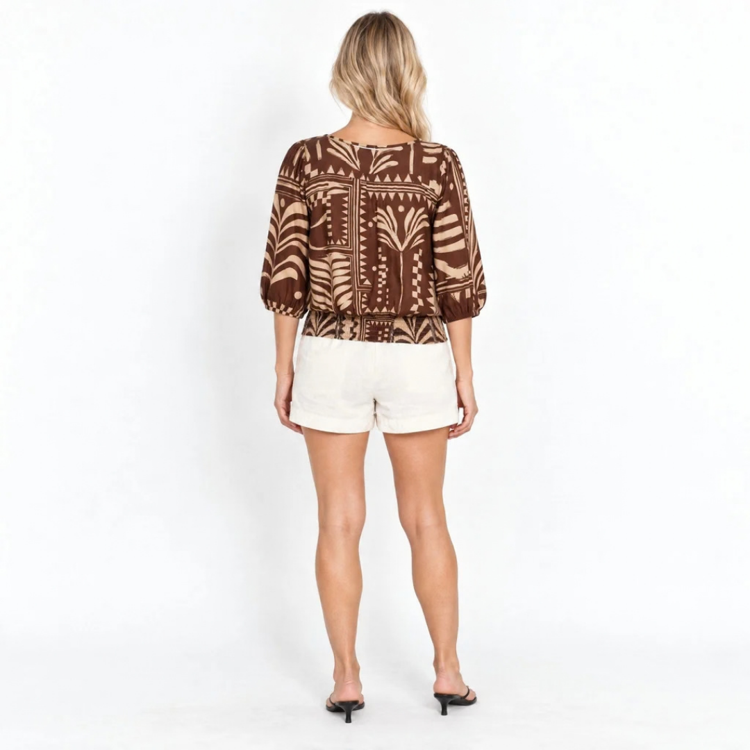 Aztec Choc Boho Top