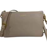 Leather Clutch Bag - Cream