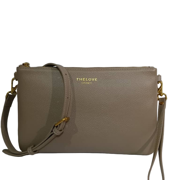 Leather Clutch Bag- Nude Cream