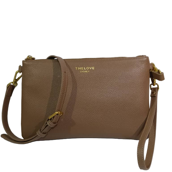 Leather Clutch Bag- Brown