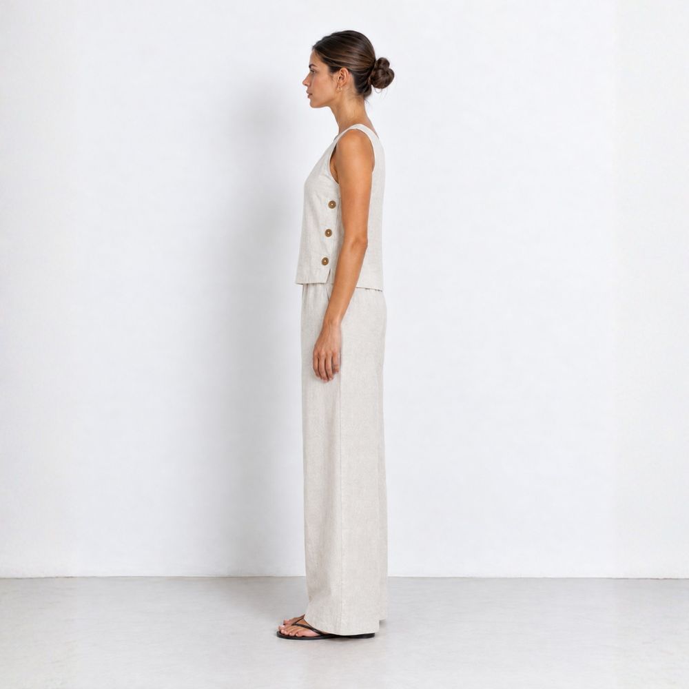 Resort Linen Top Buttons